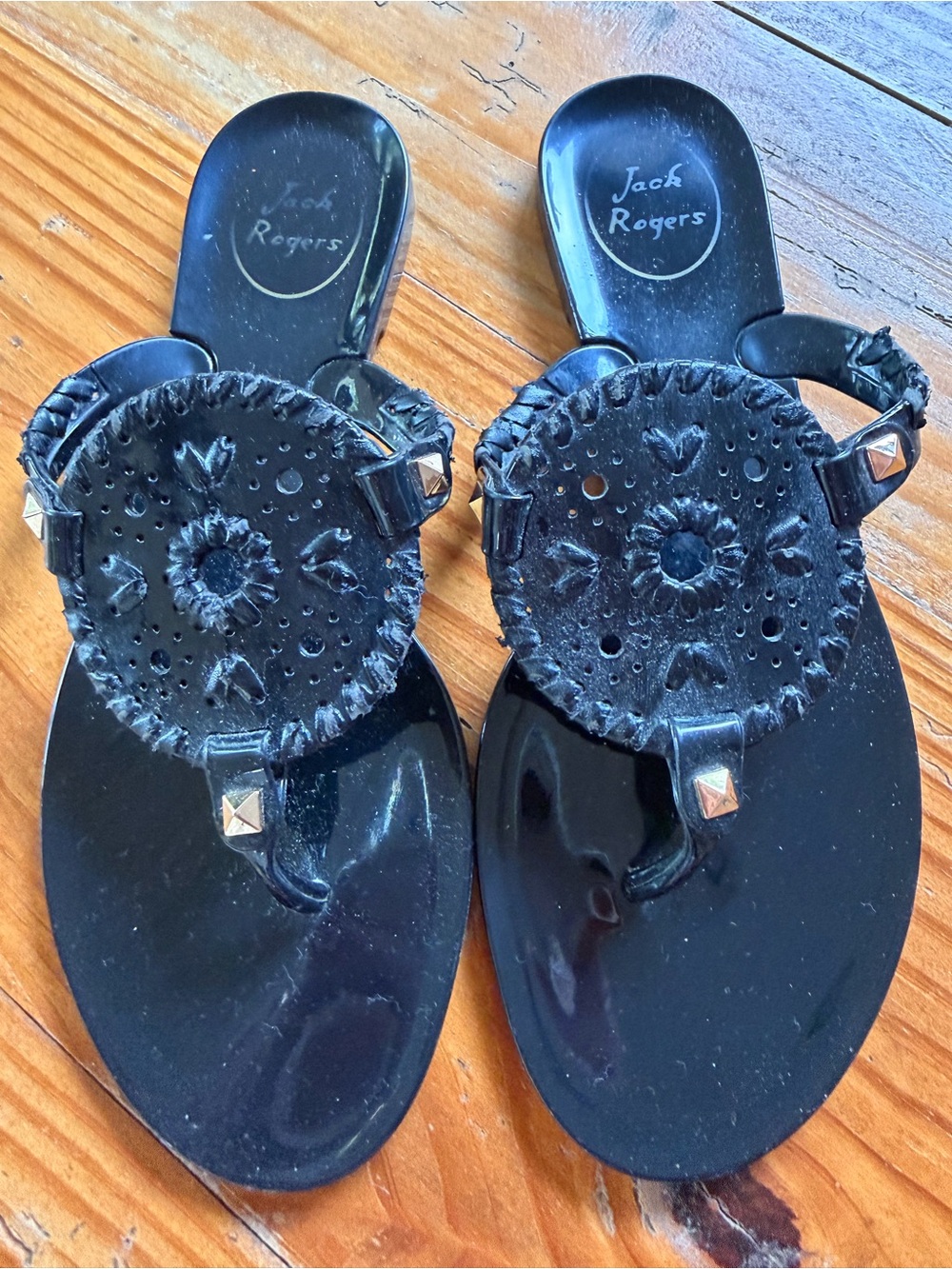 Jack Rogers jelly sandals black size 6